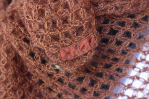 Stola in mohair e seta marrone (color bruciato)