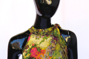 modello-fioritura-coolcat-italia-abito-lungo-jersey-stampato-con-fiori-scollo all'americana